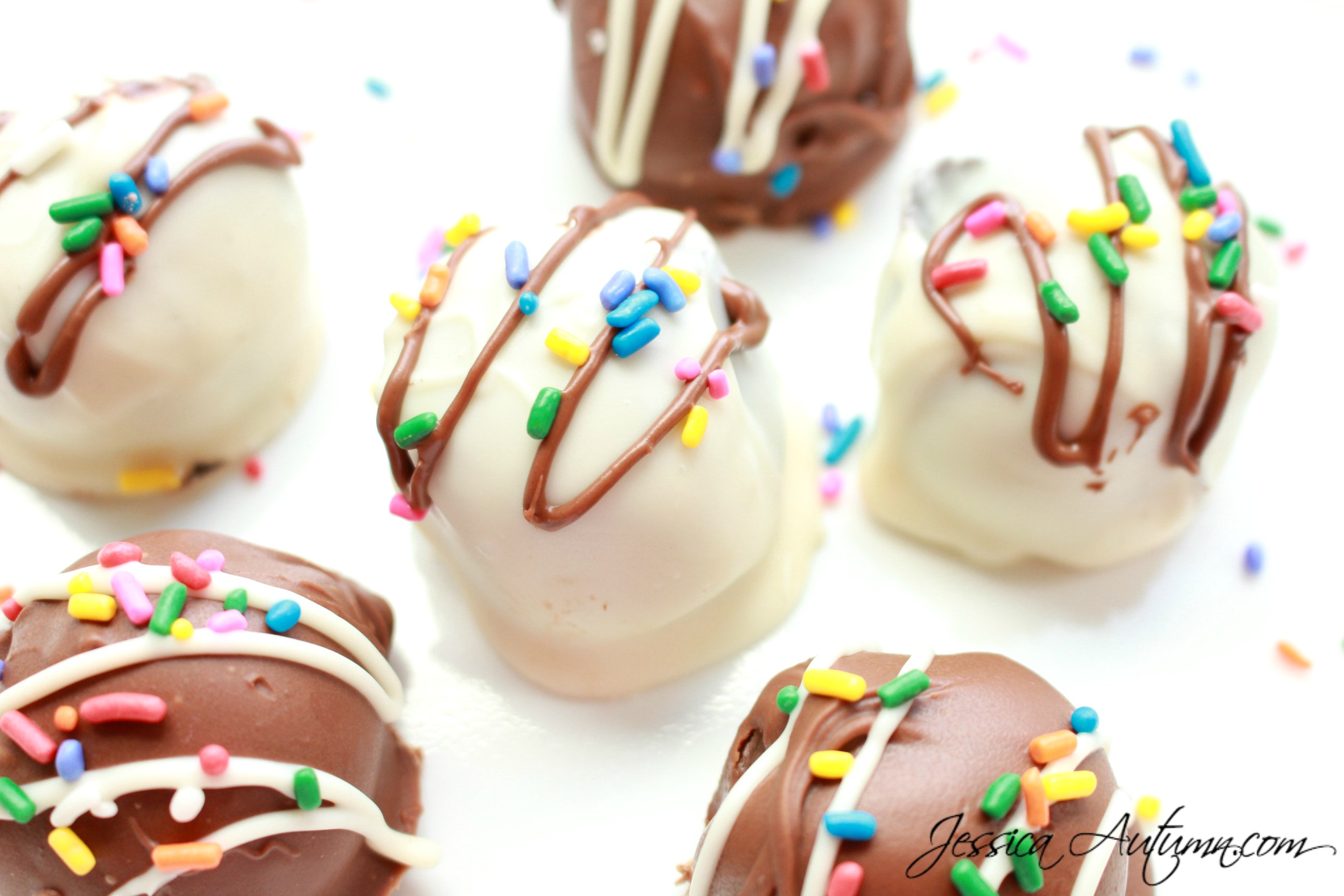 Birthday Cake Oreo Truffles {2 Secret Ingredients}. Most Oreo balls have a strong cream cheese taste. But the two secret ingredients in these truffles leave it with a cheesecake flavor. I don't know about you, but cheesecake is much better than cream cheese. Amazing recipe! 