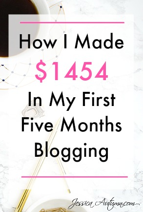 How I Made $1454 In My First Five Months Blogging. Learn how many pageviews I've got each month and how much money I have made from my blog. Making money online is more than possible. Lots of great advice for new and aspiring bloggers to get more pageviews and start making more money. 