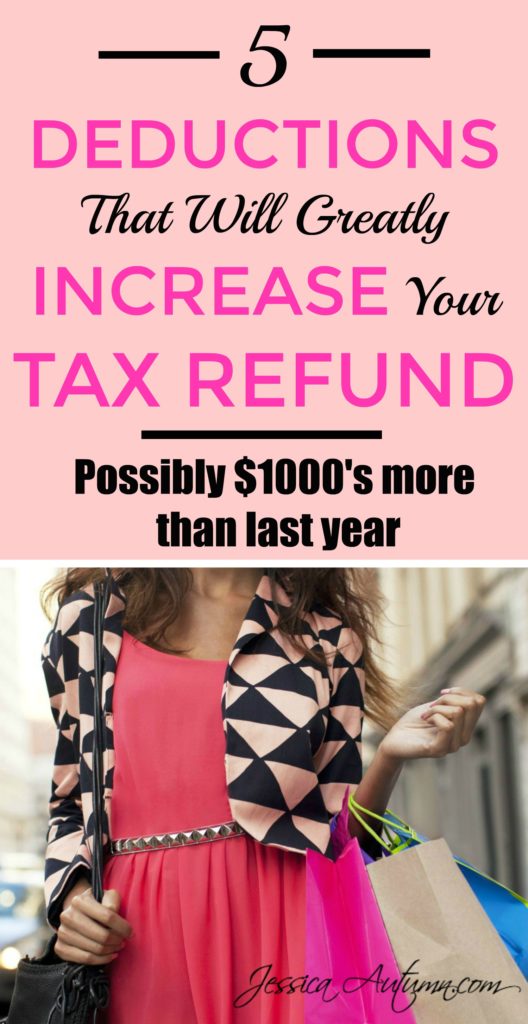 5 Deductions That Will Greatly Increase Your Tax Refund. AMAZING! I am certainly no tax expert but this article was very easy to understand. All these years I had no idea I could get extra cash back from writing off these things. Thanks for the tips!