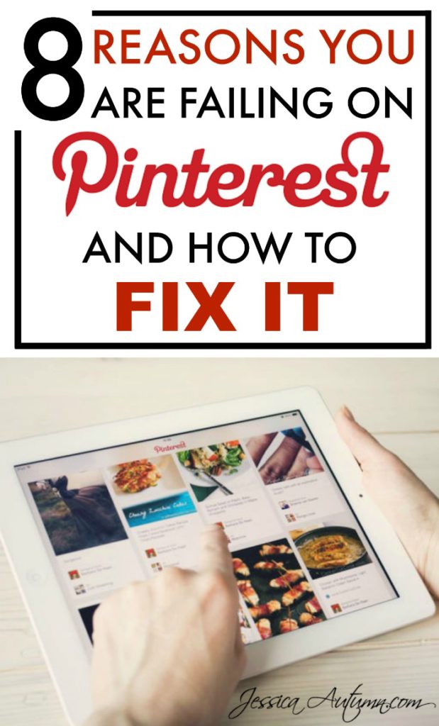 8 Reasons You Are Failing On Pinterest And How To Fix It. I am so glad I came across these Pinterest marketing strategies! I have been trying to use Pinterest to grow my blogging business with no luck after months of trying! Thanks for these great tips! 