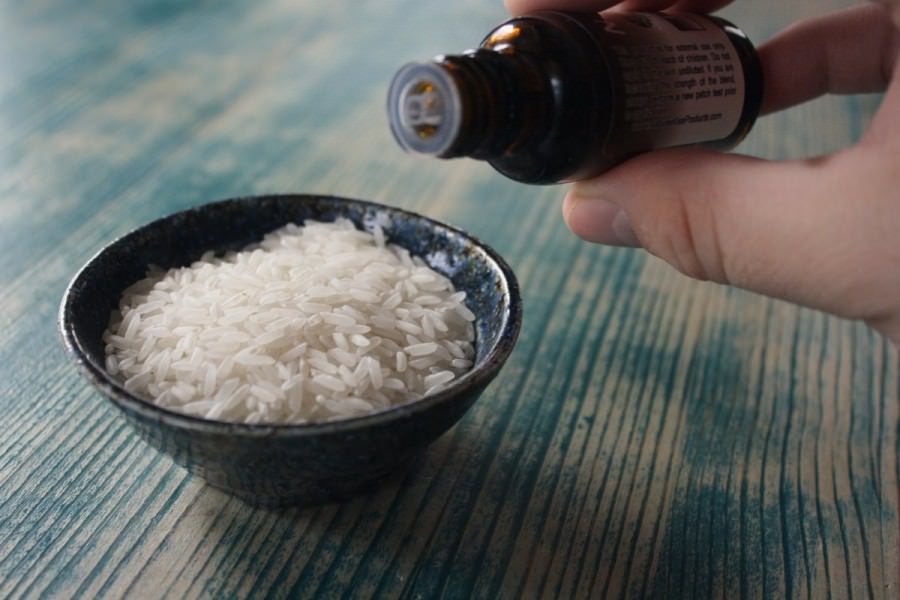 Essential oil and rice air freshener scent hack