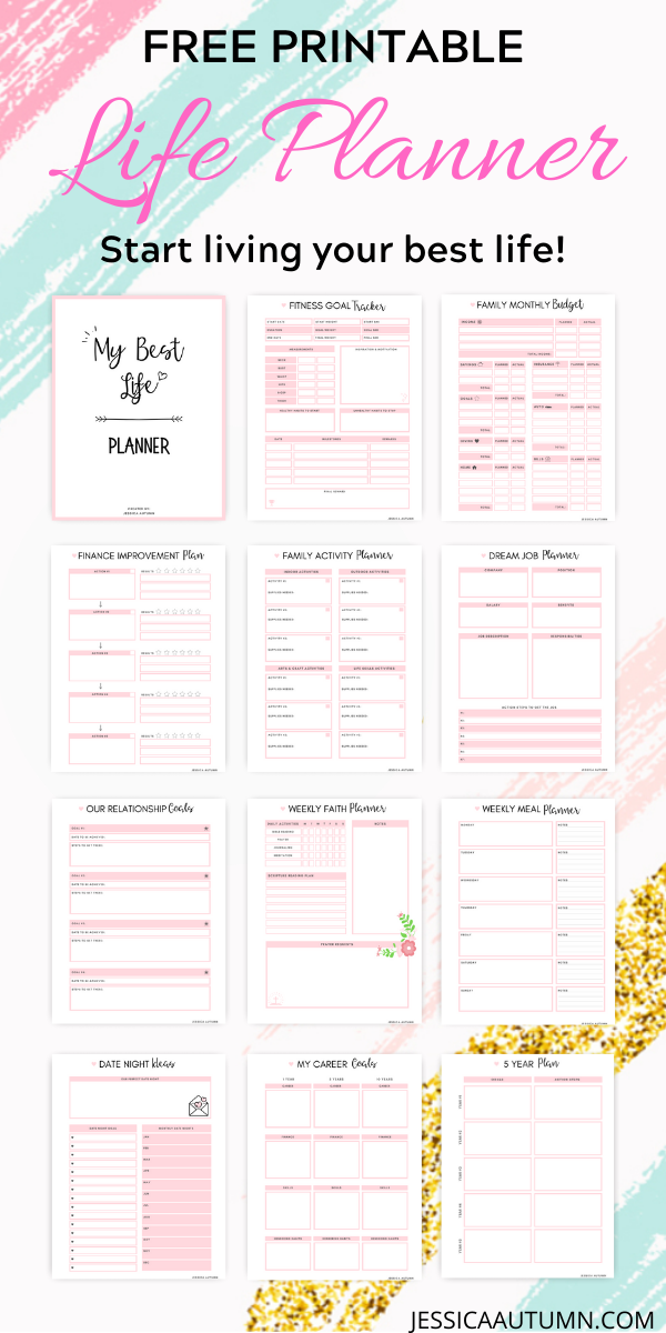 FREE PRINTABLE MY BEST LIFE PLANNER Jessica Autumn