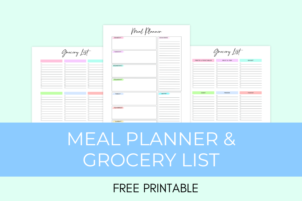Meal Planner & Grocery List (Free Printable)