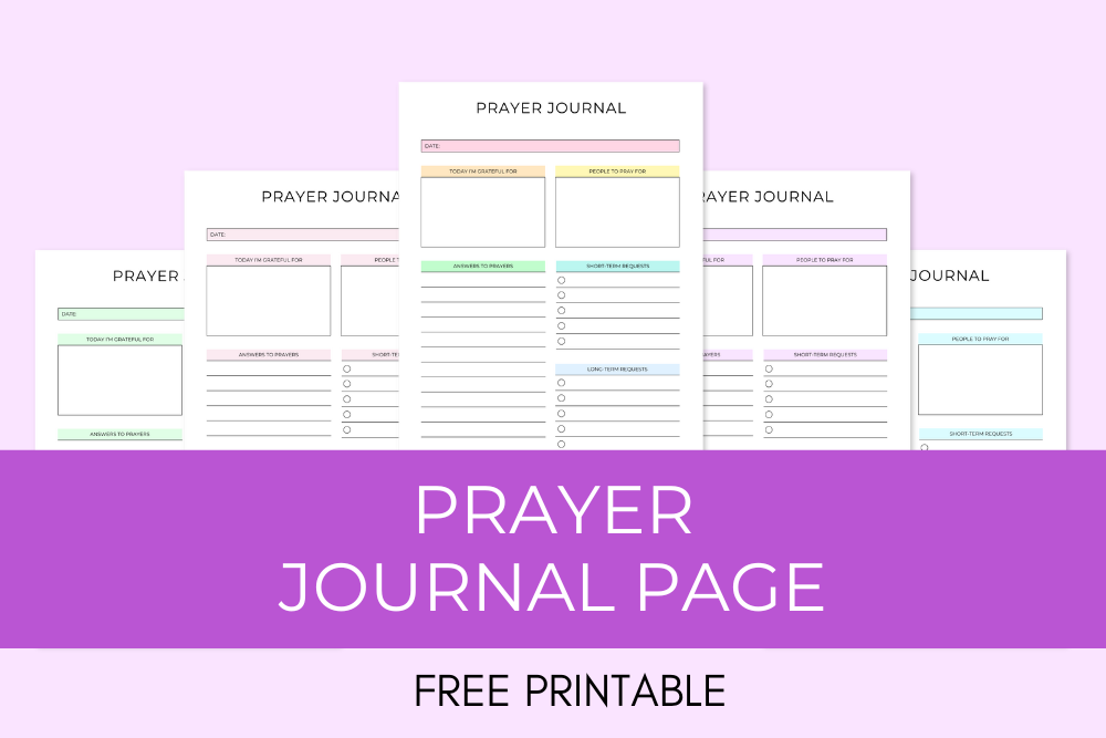 Prayer Journal Page (Free Printable)